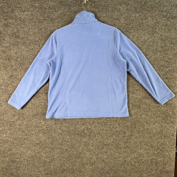 Lands' End Womens‎ M/P 10-12 Blue Fleece Pullover 1/4 Zip Soft Cozy Fall Winter - Picture 4 of 10